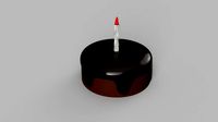 Cake with candle | 3D