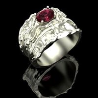 Ring with garnet | 3D