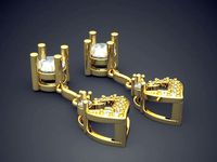 Elegant Earrings With Diamonds 1002 | 3D