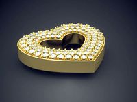 Thick Heart-Shaped Diamond Pendant 1118 | 3D