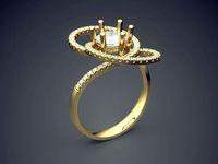 Unique Futuristic Circle Shape Ring 1121 | 3D