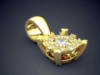 Elegant Diamond Pendant for Women 1165 | 3D