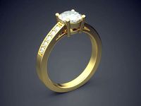 Fancy Extravagant Engagement Ring With Diamonds 1310 | 3D