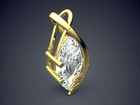 Simple Minimalistic Raindrop-Shaped Pendant 1446 | 3D