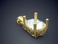Elegant Pendant With Diamonds 1531 | 3D
