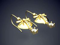 Feminine Detailed Earrings 1581 | 3D