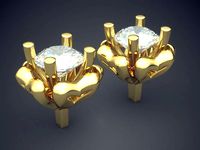 Luxurious Diamond Earrings 1601 | 3D