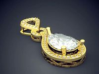 Unique Luxurious Raindrop-Shaped Diamond Pendant | 3D
