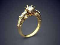 Fancy Extravagant Ring With Diamonds on the Rim | 3D