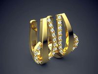 Raindrop-Shaped Diamonds Earrings | 3D
