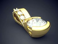 Fancy Extravagant Diamond Pendant | 3D