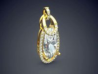 Fancy Extravagant Pendant With Diamonds | 3D
