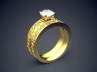 Detail Ring With Diamond 2198 | 3D
