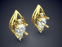 Simple Minimalistic Raindrop-Shaped Earrings | 3D
