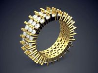 Fancy Extravagant Ring With Diamonds on the Rim | 3D