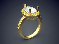 Simple Minimalistic Raindrop-Shaped Diamond Ring | 3D