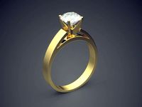 Engagement Ring With Diamond 2714 | 3D