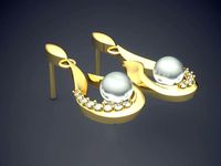Simple Glamorous Raindrop-Shaped Earrings | 3D