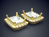 Earrings With Diamonds 2907 | 3D