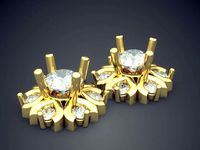 Earrings With Diamonds 2961 | 3D