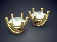 Earrings With Diamonds 367 | 3D