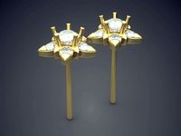 Girly Star-Shape Diamond Earrings | 3D