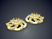 Flower-Shaped Cute Girly Diamond-Earrings | 3D