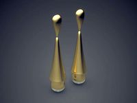 Simple Minimalistic Raindrop-Shaped Earrings | 3D