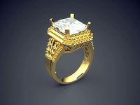 Extravagant Thick Diamond-Ring for Men | 3D