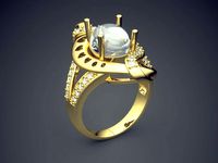 Luxurious Unique Extravagant Fancy Engagement Ring With Diamonds | 3D