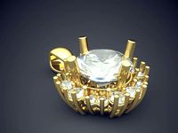 Fancy Extravagant Pendant With Diamond | 3D