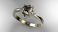 Emerald Cuted StoneRing | 3D