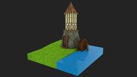 Medieval watermill 3D Model