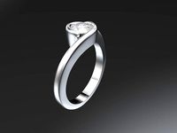 Solitaire engagement ring - half carat | 3D