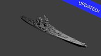 US Alaska Class Cruiser Warship | 3D