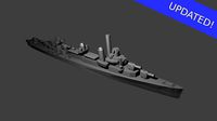 Fletcher Class Destroyer Warship | 3D