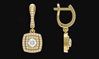 Dangle earrings 3d print model English lock printable model stl | 3D