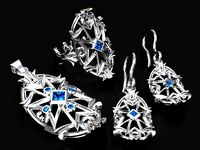 Maltese Cross Jewelry set | 3D