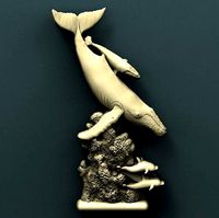 Sperm whale and dolphins 3d stl model for cnc | 3D