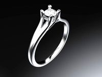 Solitaire engagement ring - quarter carat | 3D