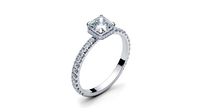 Engagement Halo Ring Asscher | 3D