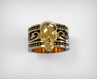 0022 SKULL RING GOLD | 3D