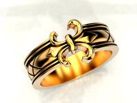 Ring with a heraldic lily | 3D