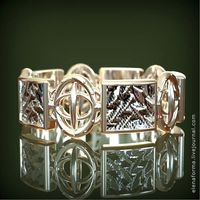 Lacy blackened silver or gold ring with texture surface | 3D