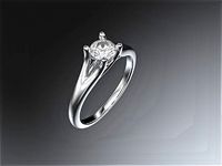 Solitaire engagement ring - half carat | 3D