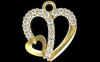 393 Diamond Heart Pendant 2018 | 3D