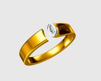 Marquise center Unisex Ring | 3D