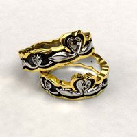 Swans wedding bands - original | 3D