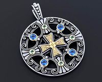 Stylish pendant with patterns and stones 347 | 3D