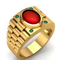 371 Watch Gold  Men Ring with diamond | 3D